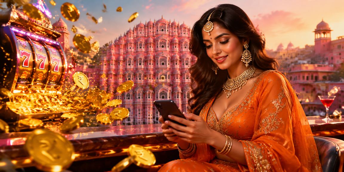 Colorful Jaipur Hawa Mahal themed slot game with rupee jackpot
